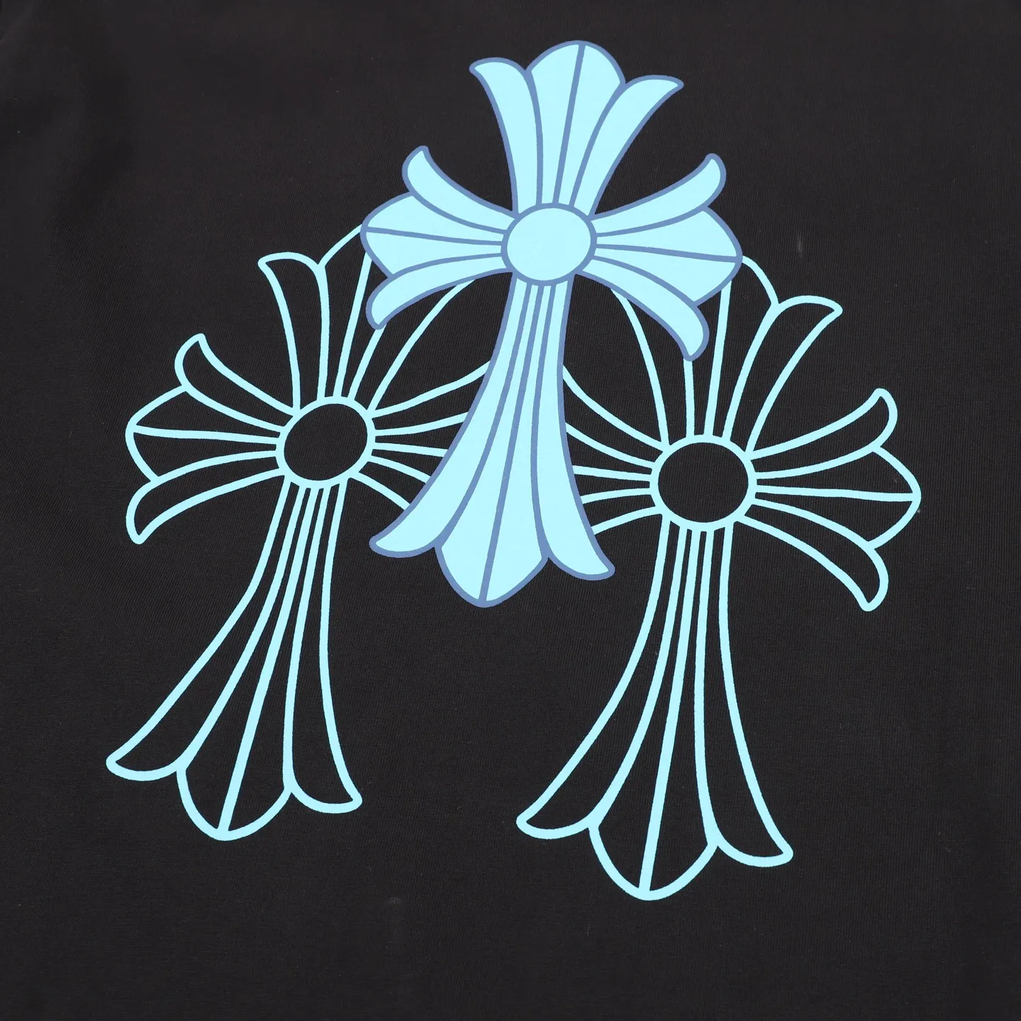CHROME HEARTS CH Blue T ， + ， ， Same Style。 Size：S-XL